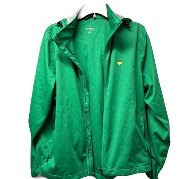 2024 Masters Tournament Tech Green Full Zip Wind with Stowable Hood Jacket Sz XL - Picture 2 of 13